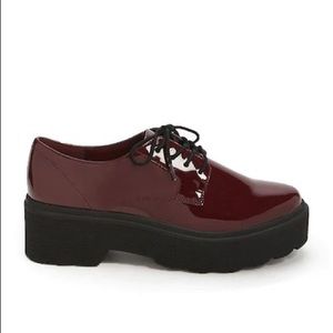 Faux Leather Oxford Platforms